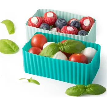 Svačinový box Lekkabox silikonové boxy na svačinu 2 ks - Ocean