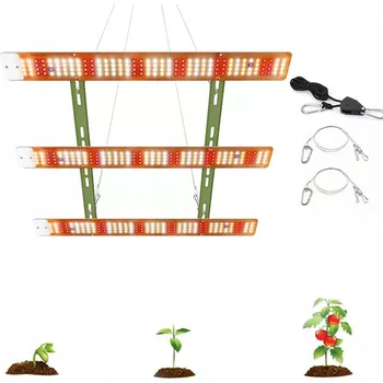 Osvětlení pro růst rostliny Lampa pro Růst Rostlin Panel pro Pěstování + Lana Silná 1200W Závěsná