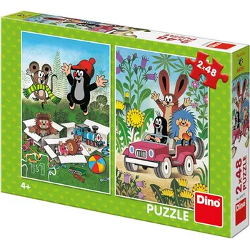 Dino Puzzle Krtek se raduje 2x48 dílků