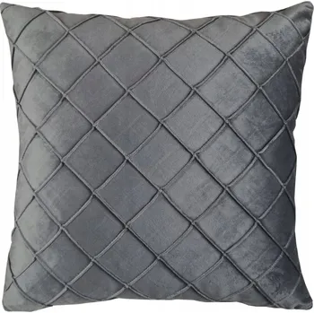 Povlak na dekorativní polštářek Dekorační povlak na polštář grafitový elegantní 40x40 kostkovaný sametový jednobarevný