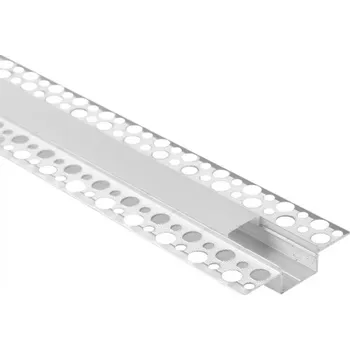 Profil Hliníkový LED do Płyt GK Gipsowych REGIPS Szeroki Zápustný Vestavný Anodovaný 1m z Kloszem Mlecznym do Taśm LED + Zaślepki seria GPS Ecolight