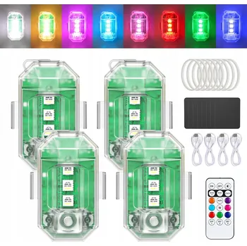 Lampička Bezdrátová LED Stroboskopická Lampa Výrazné Barvy 4 ks + Dálkové Ovládání