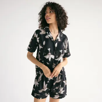 Dámské tričko Reserved - Dvoudílná pyžamová souprava s potiskem - černý - 046EY-99X - 046EY-99X-L