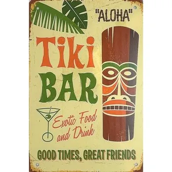 Plechová cedule Cedule Tiki Bar 30cm x 20cm Plechová tabule