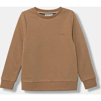 Chlapecká mikina Dětská mikina BOSS hnědá barva, hladká, J52348 J52348.102.108 84X, vel. 102