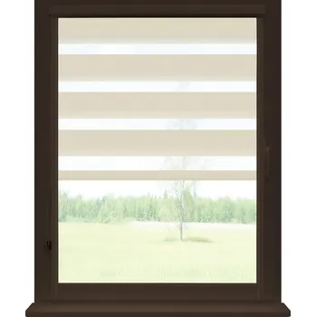 Roleta Dekodum Roleta den a noc v hnědé kazetě soft, barva látky Broskvová Šířka (cm): 31, Výška (cm): Standardní (do 150 cm), Strana mechanismu: Levá