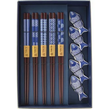 Jídelní hůlka Set hůlek s podložkami, ryba