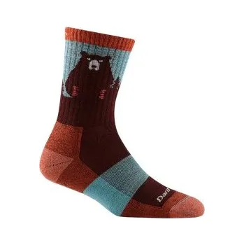 Dámské ponožky Darn Tough Bear Town Micro Crew Lightweight With Cushion BURGUNDY hnědá M