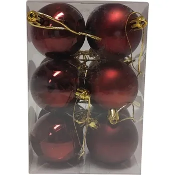 Vánoční dekorace Vánoční koule malé vínové 12 ks