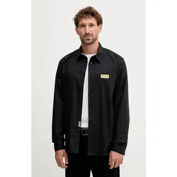 Pánská košile Bavlněná košile Versace Jeans Couture pánská, černá barva, regular, s klasickým límcem, 79GALKR1 CN00K 79GALKR1.CN00K 99X, vel. 52