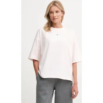 Dámské tričko Bavlněné tričko Calvin Klein Jeans dámské, růžová barva, LV047D204G 03X, vel. XXS