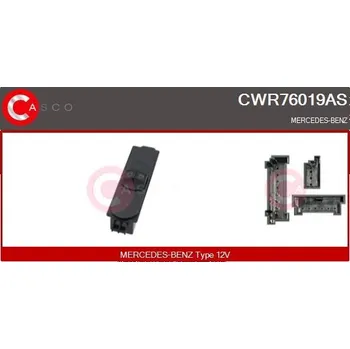 Spínač, zvedací zařízení oken CASCO CWR76019AS
