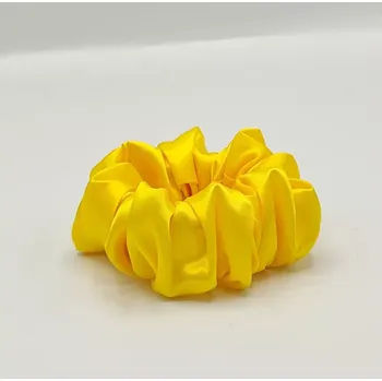 Saténová Scrunchie gumička žlutá L