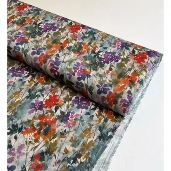 Viskóza SATIN Flowie Kin off white digital print