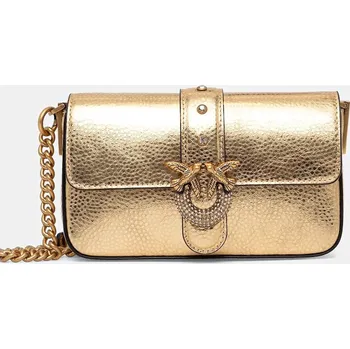 Kožená kabelka Pinko zlatá barva, 105353 A2WD 105353.A2WD GLD, vel. ONE SIZE