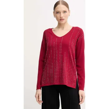 Pánský svetr Svetr s přídavkem hedvábí Joseph Ribkoff 254966 burgundské 93X, vel. XXL