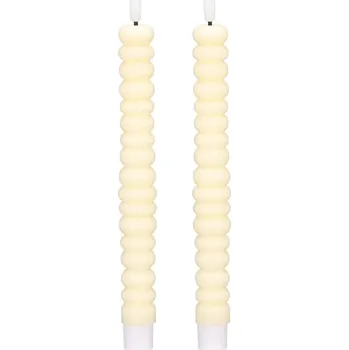 Talíř blokker LED kroucená večeřní svíčka – 2 kusy – krémová 0017531