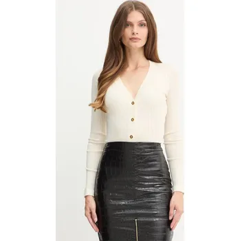 Dámský svetr Kardigan s příměsí vlny Elisabetta Franchi béžová barva, MK33S57E2 01X, vel. 36