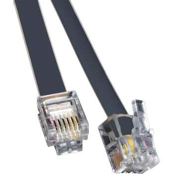 Síťový kabel Patch kabel telefonní 6C černý RJ12 6/6 - RJ12 6/6 - 1,5M