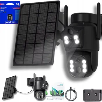 IP kamera Venkovní solární IP kamera 8MP otočná bezdrátová s 64GB kartou