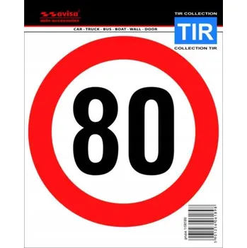 Samolepicí dekorace na vozidlo Nálepka OMEZENÍ RYCHLOSTI 80 KM/H TIR
