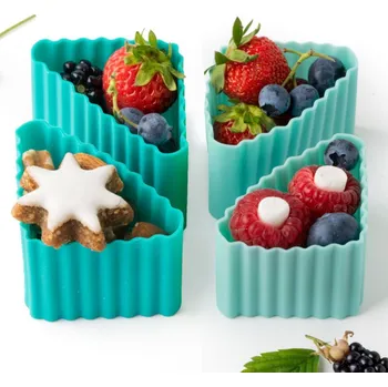 Svačinový box Lekkabox silikonové boxy na svačinu 4 ks - Ocean