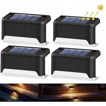 Venkovní osvětlení SOLÁRNÍ ZAHRADNÍ SCHODIŠŤOVÉ LED SVĚTLA NA BALKON 4ks SE SENZOREM SOUMRAKU