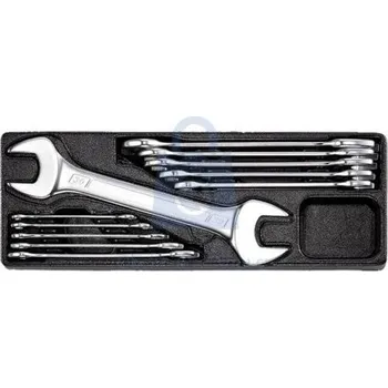 Modul A sada plochých oboustranných klíčů pro dílenský vozík, 11 dílů, HONITON 390 × 135 mm, balení 1 ks