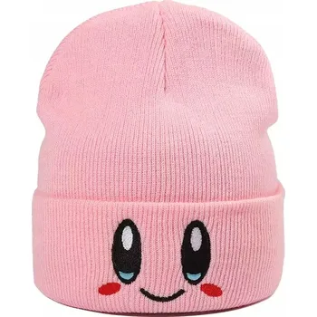 Čepice Čepice zimní beanie teplá obličejík smajlík růžová růže