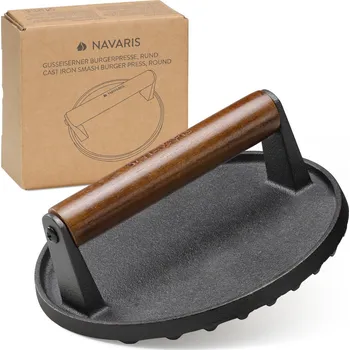 Navaris litinový lis na hamburgery 17,5 cm