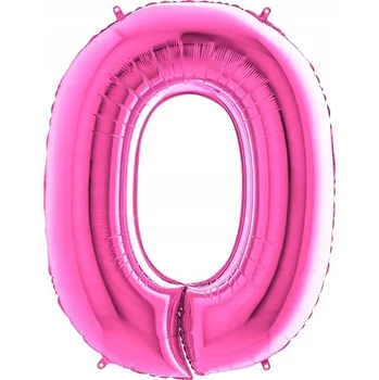Balónek Fóliový balónek ČÍSLICE 0 růžový 70 cm ITALSKÝ narozeniny