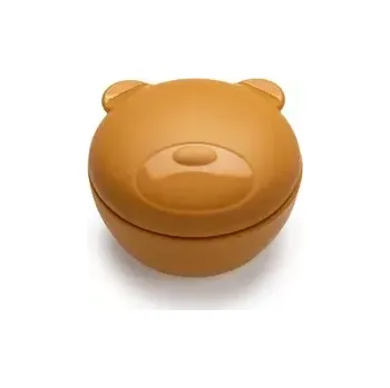 Svačinový box Melii Silikonová krabička na svačinu s víčkem Medvěd - 350 ml