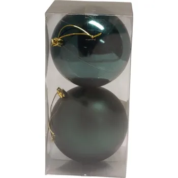 Vánoční dekorace Vánoční koule velká zelená/ tmavá 2 ks