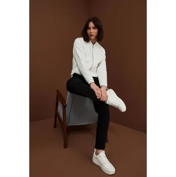 Dámské kalhoty Kalhoty s pruhy Moodo černá | bílá | hnědá | kaki | vícebarevná 2000729