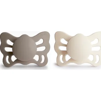 dudlíky Frigg Dudlík Frigg Butterfly 2-pack Portobello/Cream silikon vel.1