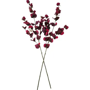 umělá květina Sada podzimní větev Eukalyptus, 95 cm, 2 ks, tmavě červená