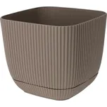 PLASTOVÝ KVĚTINÁČ LIN 17X19,5X19,5 CM BÉŽOVÁ