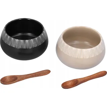 ZESTAW DO SERWOWANIA dipów 2 miseczki z kameniny a 2 lžičky na párty