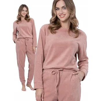 Dámské pyžamo Leveza ELŻBIETA - teplé dámské pyžamo s froté manžetami M