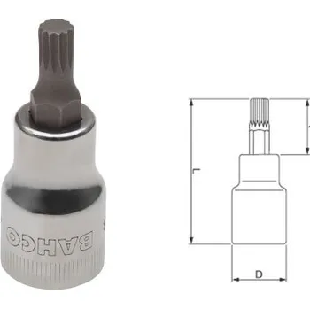 Gola hlavice Zástrčná hlavice 1/2", tisícihran XZN M10, délka 60mm