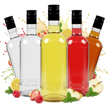 Láhev 5x Skleněná láhev LUXUSNÍ 500ml SKLENĚNÁ LAHVIČKA NA LIKÉRY VÍNO DŽUS 0,5l