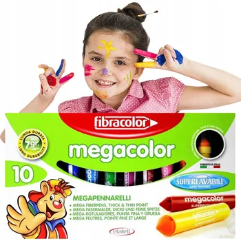 FIBRACOLOR Fixy FIXY se špičkou ve tvaru kužele, 10 barev, 2498