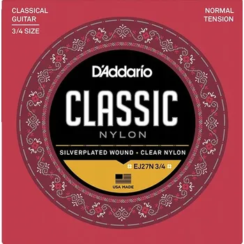 Strunný nástroj D'addario EJ27N Struny pro kytara klasická, velikost 3/4