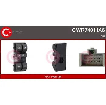 Spínač, zvedací zařízení oken CASCO CWR74011AS