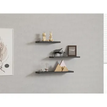 police Sada 3 ks nástěnných polic LEILA antracitová