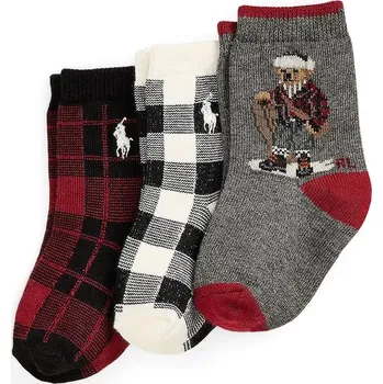 Dětské ponožky Polo Ralph Lauren 3-pack šedá barva, 441P03158001 90X, vel. 16/18