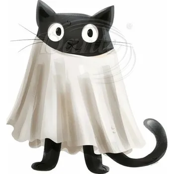 Textilní nažehlovací páska Dante Nažehlovačka Duch kočička - 5,5 x 6 cm