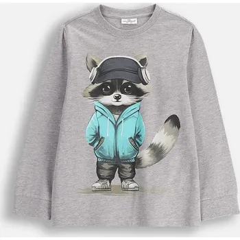 Dětské tričko s dlouhým rukávem s bavlnou Coccodrillo ZC5143105VBA šedá 09X, vel. 116