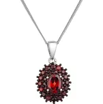 Stříbrný náhrdelník luxusní s granátem 12091.3