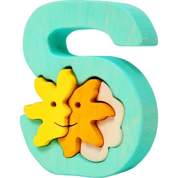 Dřevěné písmeno S se sluníčkem – vkládací puzzle FAUNA